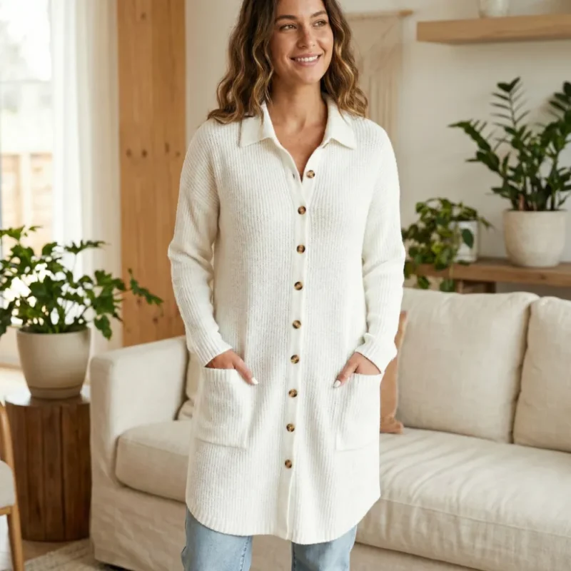 Julia | Lange Strickjacke aus Wolle
