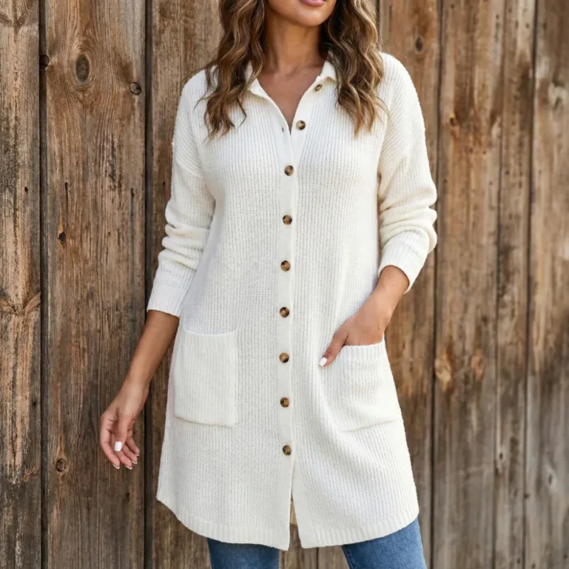 Julia | Lange Strickjacke aus Wolle